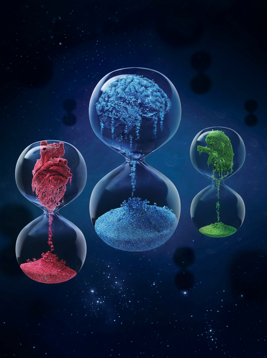 Nature December 2023 scientific journal cover for Teal Rise organ aging research